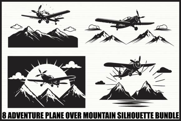 Download Vintage Plane &amp; Mountain Set - Vintage Collection