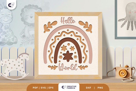 Download Nursery Room Boho Rainbow 3D Paper Cut - Premium Resources