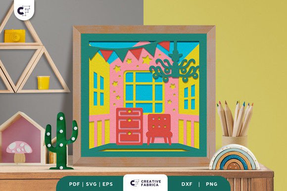 Download Doll House Nursery Room 3D Shadow Box - Premium Resources