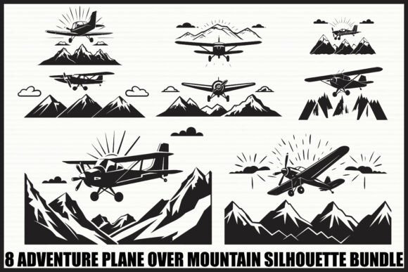Download Vintage Plane &amp; Mountain Set - Vintage Collection