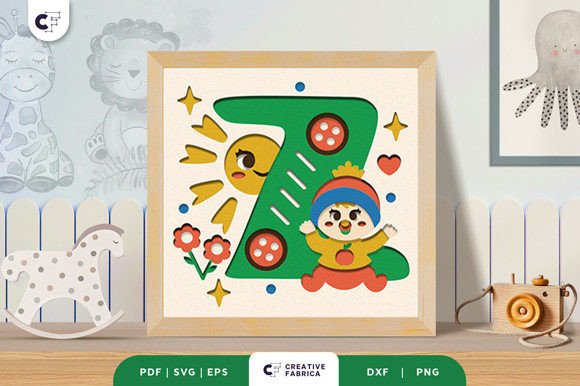Download Baby Alphabet Z Monogram 3D Papecut SVG - Premium Bundle