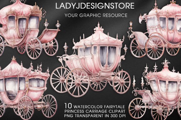 Download Watercolor Fairytale Princess Carriage - Fairytale Collection