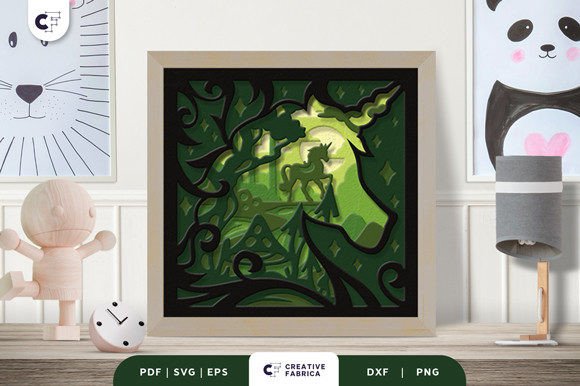 Download Fairytale Unicorn 3D Shadow Box Papercut - Premium Resources