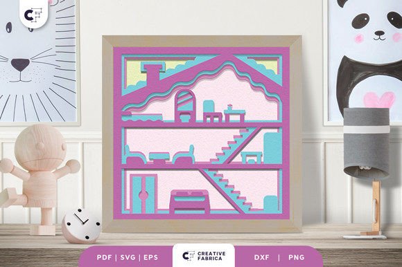 Download Nursery Room Doll House 3D Paper Cut - Premium Resources