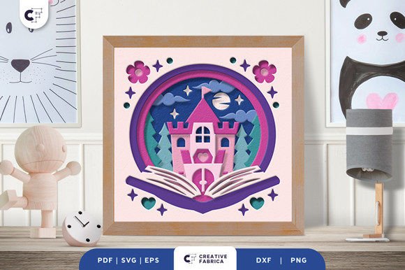 Download Fairytale Castle 3D Shadow Box Paper Cut - Premium Resources