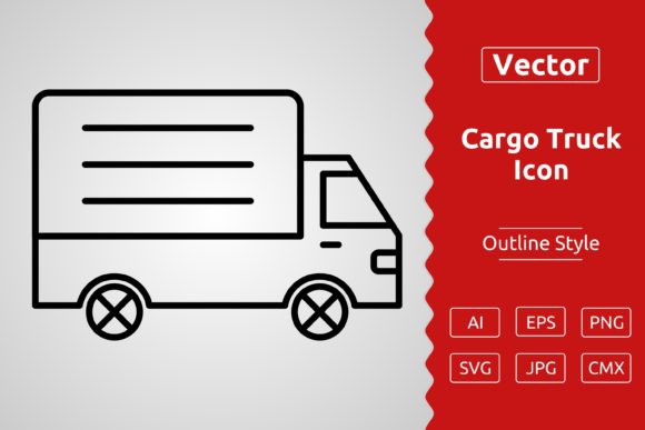 Download Vector Cargo Truck Outline Icon Design - Cargo Collection