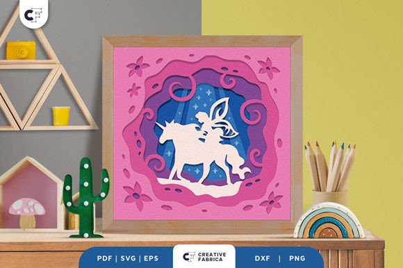 Download Fairytale Unicorn 3D Shadow Box Paper - Premium Resources