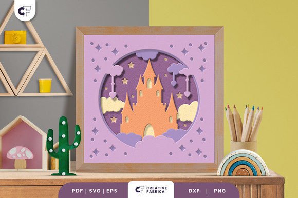 Download Medieval Fairytale Castle 3D Shadow Box - Premium Resources