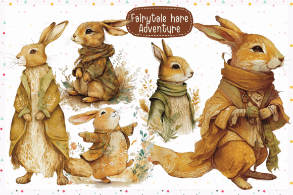 Download Adventure Hare Fairytale in Watercolor - Fairytale Collection